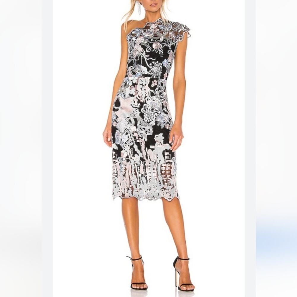Bronx and Banco x Revolve "Tokyo" One Shoulder Dress in Multi Size Large